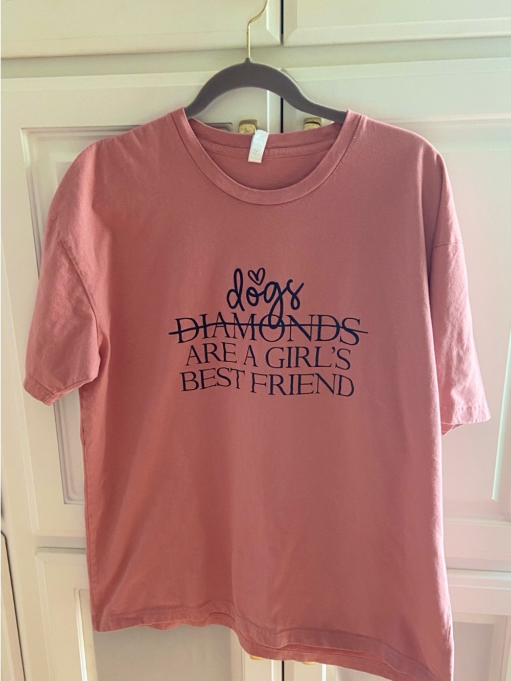 Cotton Heritage Pink "Dogs Are A Girl's Best Friend" Pet Lover T-Shirt